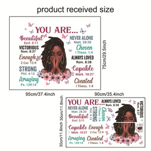 Adesivi da parete per salone di bellezza con citazione ispiratrice per decorazione della stanza delle ragazze - Product Image 6