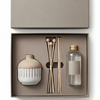 Diffuseur à roseaux en verre, ensemble de bouteilles diffuseurs en verre ambré dépoli avec boîte, emballage de luxe vide pour diffuseur 150 ml