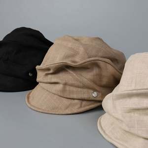 Nouvelle casquette en coton et lin pour femme, collection Printemps 2025 – Chapeau de soleil décontracté et respirant pour l'été, style gavroche - Product Image 1