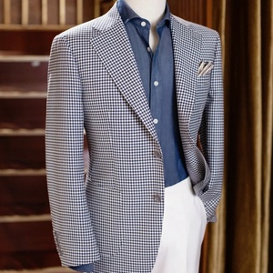 Abiti su Misura, Fornitura Diretta dalla Fabbrica, Logo e Ricamo Personalizzati, Abito <span class=keywords><strong>in</strong></span> Tessuto 100% Lana Pied-de-Poule per <span class=keywords><strong>Uomo</strong></span> - Product Image 4