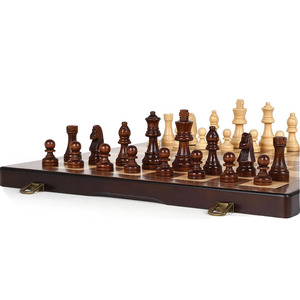 2 trong 1 từ cờ vua thiết lập và cờ Hội Đồng Quản trị trò chơi thiết lập 15 "bằng gỗ gấp bàn cờ trò chơi - Product Image 3