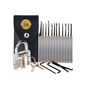 17Pcs Khóa Chọn Kit Với 3Pcs Trong Suốt Thực Hành Ổ Khóa Thợ Khóa Công Cụ Thợ Khóa Công Cụ Khóa Pick Set - Product Image 6