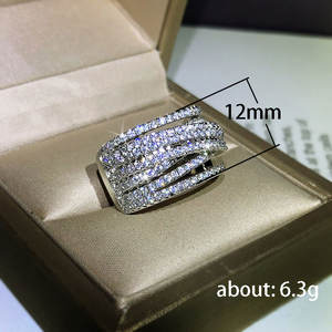 Bague Cocktail Q100 en Argent 925 avec Cristaux et Strass Sertis Pavé, Bijou de Soirée pour Femme - Product Image 6