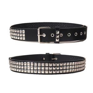 Wholesale Black Studded <strong>Belts</strong> Spicy Girl Punk Unisex Male Female Five-pointed Bullet Studded Buckle Jeans <strong>Belt</strong> - Product Image 2