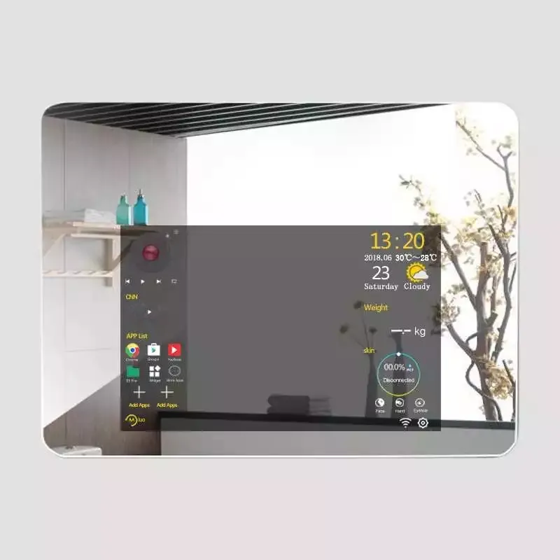 Factory direct sales customized Large Android Touch Screen Square Smart Magic Led Makeup Bathroom Mirror Illuminated
