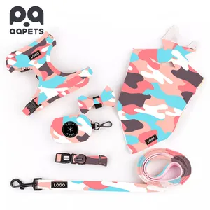 2024 Free Design Sublimation Print Logo Custom Dog Harness And Leash Set Wholesale Dog Collars Pet Supplies Factory