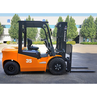Chariot élévateur diesel certifié CE avec mât à 2/3 étages, série A, capacité de levage de 2,5 tonnes, 3 tonnes, 3,5 tonnes, hauteur de levage de 4500 mm, mini-chariots élévateurs diesel 4x4