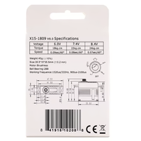 Servomoteur cyclique miniature KST X15-1809 V8.0 sans balais en métal HV 24Kgf.cm 0.07sec pour hélicoptères RC