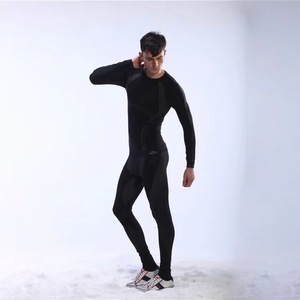 Conjunto de <span class=keywords><strong>Camiseta</strong></span> Negra de Manga Larga para Hombre, Pantalones Cómodos Sin Costuras, <span class=keywords><strong>Camiseta</strong></span> Larga Deportiva, Ropa <span class=keywords><strong>Interior</strong></span> Deportiva - Product Image 3