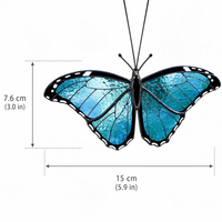 Attrape-soleil en vitrail artisanal Art Déco, motif Papillon Morpho Menelaus, décoration murale moderne pour la maison, idéal pour anniversaire, mariage, fête