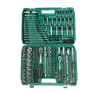 Ensemble d'outils manuels avec clé dynamométrique à cliquet de 216 pièces, kit d'outils de 151 pièces avec clés à douilles, boîte à outils pour utilisation automobile, combinaison argentée - Product Image 1