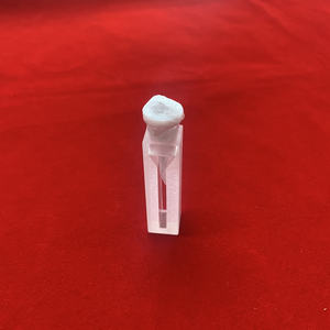 Cuvette aliran kuarsa sel kuarsa mikro 45mm * 12.5mm * 12.5mm harga bagus dengan pasir dinding buram dengan Stopper - Product Image 6