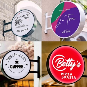 Personalized Round Aluminum <b>LED</b> Double-Sided <b>Light</b> Box Sign for Outdoor Use in Business Cafe Bar Hotel Custom Logo - Product Image 5