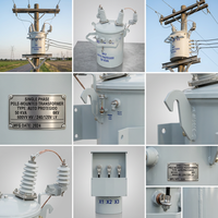 Transformateur monophasé 50 kVA monté sur poteau, transformateur de distribution 6 kV, boîtier résistant à la corrosion pour lignes électriques