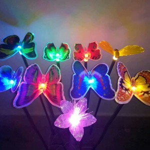 <b>Led</b> Butterfly <b>Lights</b> Solar Powered Outdoor Waterproof Lawn Decorative Garden Stake <b>Light</b> 14x80cm Plastic With <b>Light</b> <b>Sensor</b> - Product Image 2