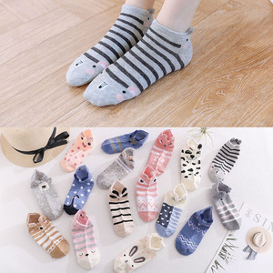 Chaussettes Kawaii en coton pour femmes, mignonnes, avec <span class=keywords><strong>chat</strong></span> et chien, pantoufles d'été, décontractées, douces et amusantes - Product Image 3