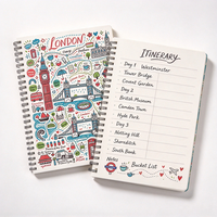 Carnet de voyage A5 personnalisé à spirale, journal avec impression artistique, support de couverture et pages intérieures personnalisables