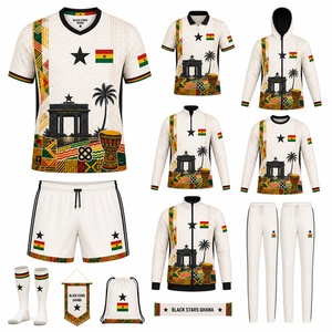 เสื้อฟุตบอลทีมชาติกานาสีดำเหลือง รุ่นใหม่ ปี 2026 ชุดเหย้า ชุดเยือน สำหรับผู้ชายและผู้หญิง - Product Image 3