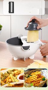 Nuevo Cortador de Frutas y Verduras 9 en 1, Picador de Verduras Portátil con Tazón y Colador, Juego de Picador de Verduras <span class=keywords><strong>Deluxe</strong></span> 9 en 1 - Product Image 5