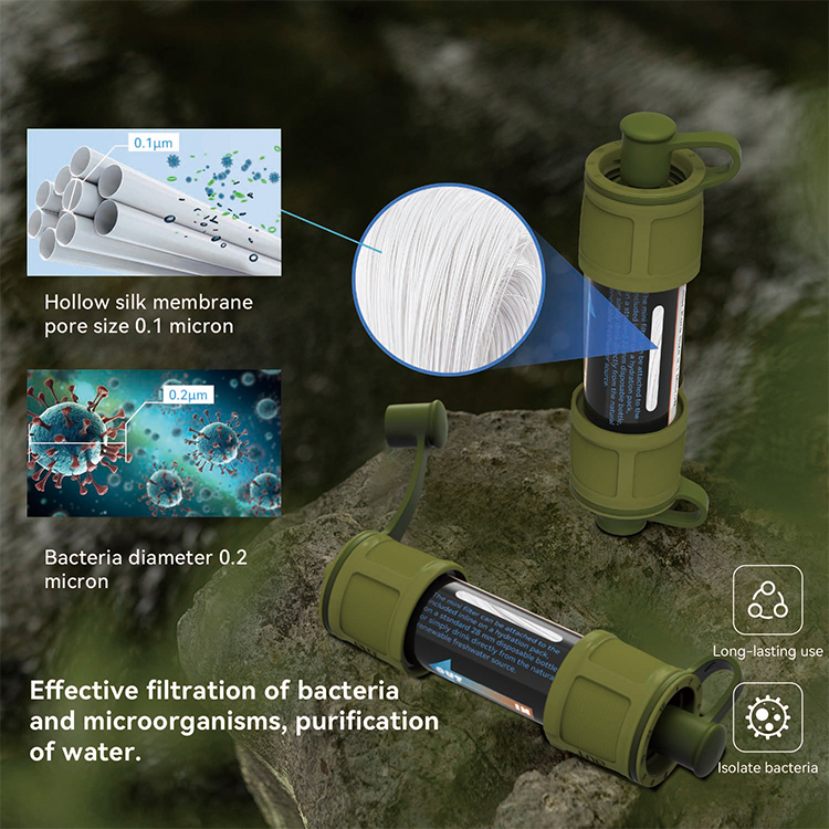 Outdoor Survival Straw Water Filter Portable