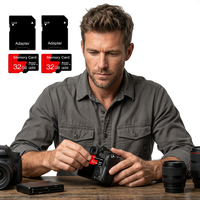 [2-Pack] 32GB Plastik untuk Adaptor Kartu Memori Kelas 10 UHS-I U3/A1 untuk Smartphone, Drone & Kamera