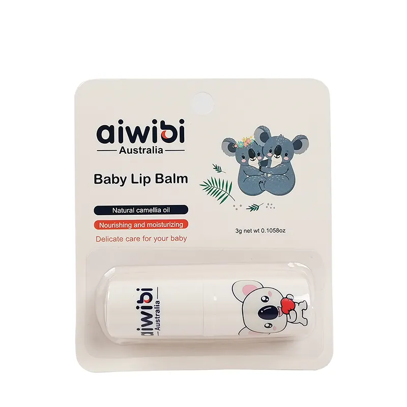 Aiwibi Australia Wholesale Moisturizing Cosmetic Organic Cute Baby Lips Beeswax Lip Balm for kids