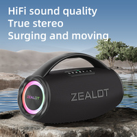 Enceinte portable Zealot S97M avec 2 microphones, 80W de puissance, batterie rechargeable, éclairage LED RVB, étanche, pour extérieur