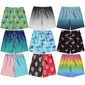 Pantaloncini da spiaggia da uomo estivi con stampa Logo personalizzata pantaloni corti Hawaii pantaloncini Bermuda con coulisse