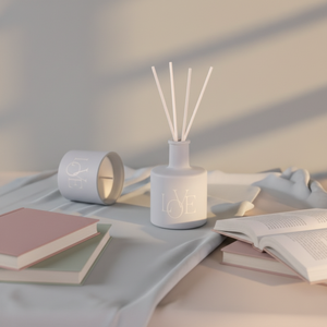 Ensemble cadeau RAINCOAST - Diffuseur de roseaux de luxe 70 ml et bougie en cire de soja 100 g - Coffret cadeau pour la Saint-Valentin - Product Image 2