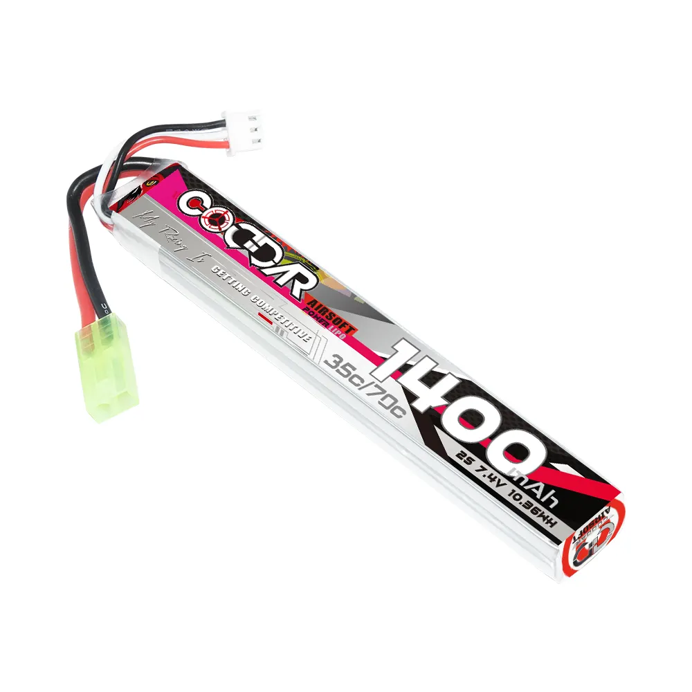 CODDAR 2S 1400MAH 7,4 V 35C Mini Tamiya AirSoft AirGun pistola de bala suave caza RC LiPo batería de alta descarga poderosa celular