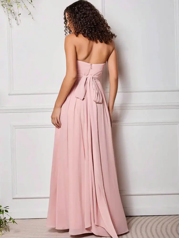 strapless open back dress Kleine Pink Long Sleeve Knit Mini Dress