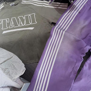 برتقالي مخصص الشمس تلاشى في جميع أنحاء الكريستال الفاخرة انخفاض الكتف طويلة الأكمام اقتصاص Boxy صالح حمض غسل زر حتى الرجال - Product Image 5