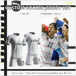 Conjunto de Camiseta de Fútbol Modelo 9201 de Ningyue, Venta al Por Mayor del Fabricante, Impresión por Transferencia de Calor, 100% Poliéster, Manga Corta, Unisex, Adulto, Alta Calidad - Product Image 2