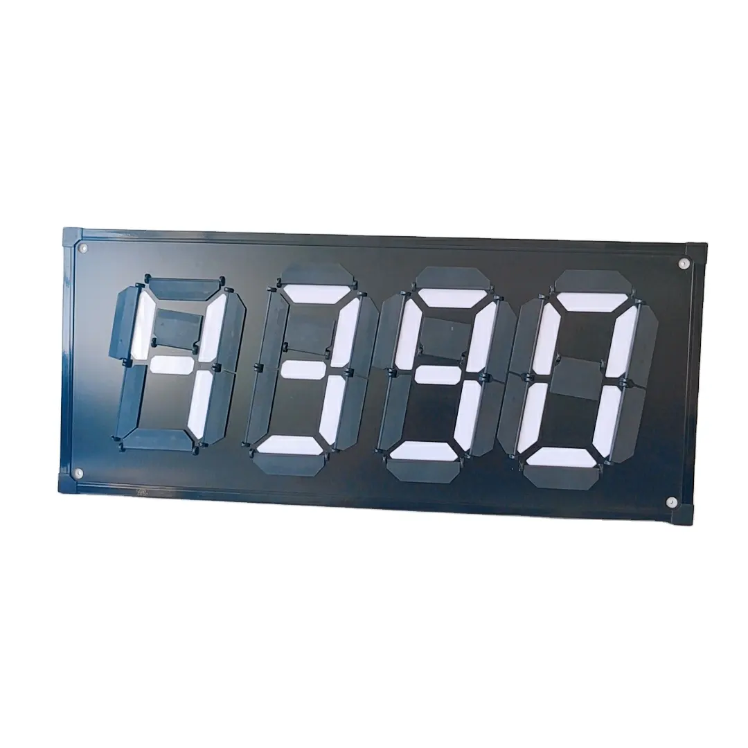 Outdoor gas price signs for gas station with flip dot display to light display fuel price