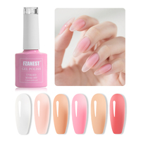 FZANEST Jelly Gel Pour Ongles Vernis à Ongles Bio Blanc Laiteux Kit Complet pour Ongles Rose Clair Gel Semi-permanent Accessoires pour Ongles