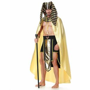 Costume de pharaon égyptien pour hommes adultes, sans manches, en polyester, pour spectacle de scène d'Halloween - Product Image 5