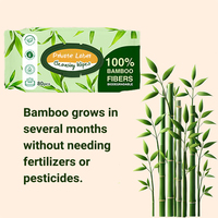 Lingettes en bambou personnalisables avec logo - Fournisseur d'usine - Lingettes nettoyantes biodégradables pour bébé sans bois, paquet souple de 15 lingettes, pour les déplacements