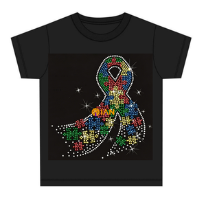 Lint met 'Be Kind' autisme strass steentjes transfer, bling, leraar autisme strass steentjes transfer patches voor kleding - Product Image 4