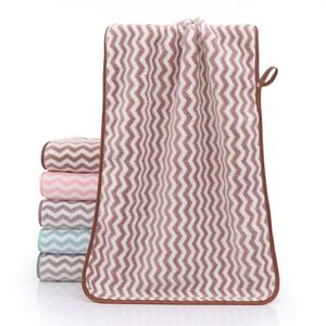 Nouvelle grande serviette de bain rayée en polaire corail pour adulte, usage domestique, écologique, en microfibre ultra-absorbante - Product Image 2