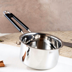 Stainless Steel Sauce <b>Pan</b> with Heat Resistant Handle Heavy Gauge Milk <b>Pan</b> for Tea Coffee Soup Boiling Induction Gas Cooking Pot - Product Image 3