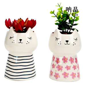 Pot à succulentes en céramique en forme de chat, fournisseur direct pour le marché transfrontalier, vente en gros - Product Image 6