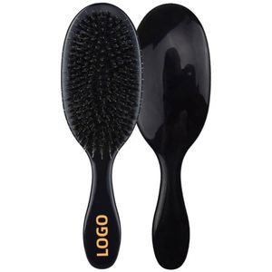 Pastel <b>Pink</b> Boar Bristle Detangling Hair Brush Chic Girls Air Cushion Massage Comb Private Logo Engraving Service Unit - Product Image 3