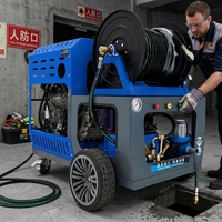 Nettoyeur de canalisations haute pression diesel 37HP, 2900psi, 84Lpm, machine de nettoyage de canalisations pour le débouchage des égouts