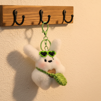 Porte-clés en peluche lapin mignon kawaii, décoration de Noël, cadeau, mini, coton PP écologique, imprimé UV 3D