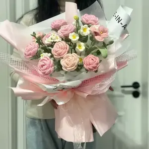 결혼식 호의 투각 깅엄 메쉬 도매 꽃다발 포장 그물 포장 원사 꽃집 꽃 포장 재료