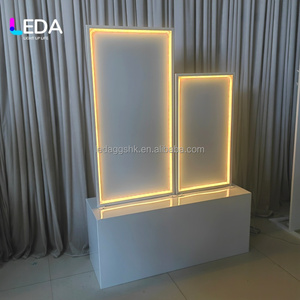 LEDA <b>Wedding</b> Supplies Custom White Metal <b>Backdrop</b> with Light Welcome Sign <b>Stand</b> Name List Board for <b>Wedding</b> Decoration - Product Image 1