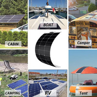 Nouvelle promotion Panneau solaire flexible Tout noir 90W 100W 120W 18v Etfe Cellule Sunpower Semi-flexible Panneau solaire flexible PV