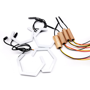Anneaux lumineux ADT en coton blanc et jaune, anneaux LED hexagonaux pour phares, feux de signalisation à changement de couleur - Product Image 3