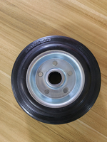 Roulette industrielle en caoutchouc solide directe d'usine de 6 pouces Roulettes montées sur le côté personnalisables OEM avec roues en fer galvanisé
