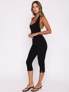 Tuta Intera <span class=keywords><strong>Sexy</strong></span> da Donna con Pantaloni a 7/8, Elasticizzata e Morbida, Stile Casual Sportivo, Comoda per l'Uso Quotidiano, Vestibilità Slim - Product Image 4